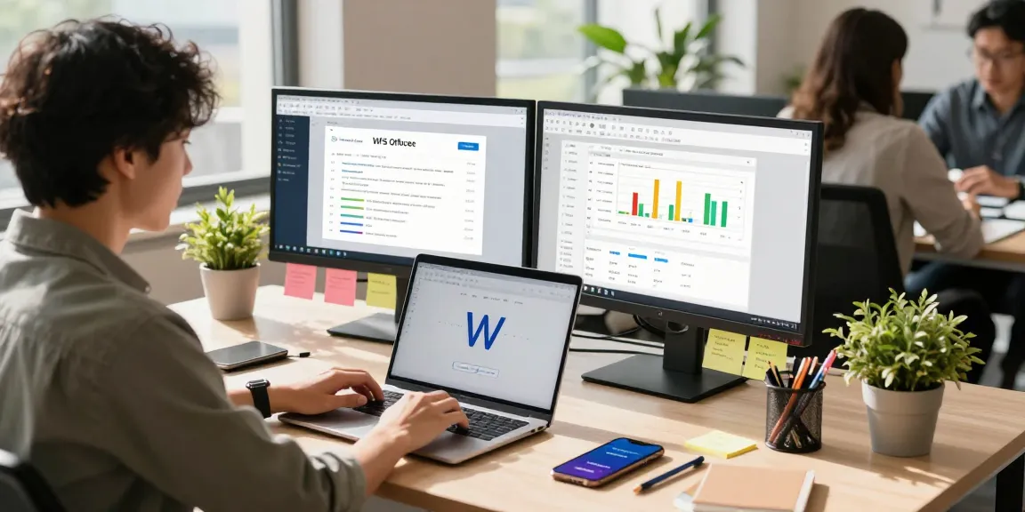Using the WPS Official Website to enhance productivity in a modern office setting.