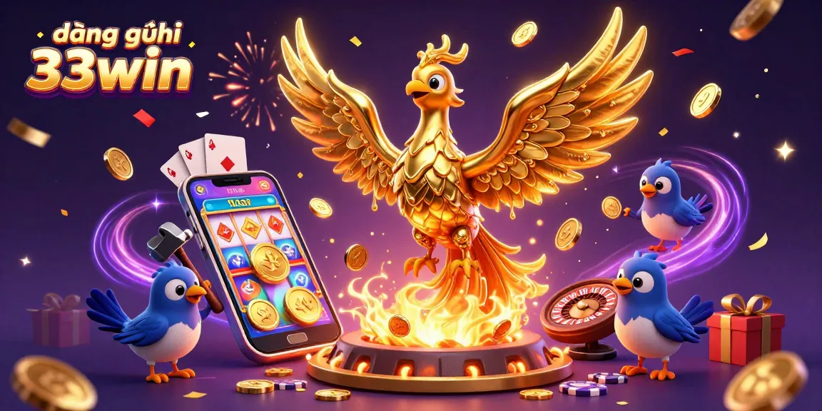 Engage in vibrant gameplay with đăng ký 33win, featuring a molten phoenix and casino excitement.