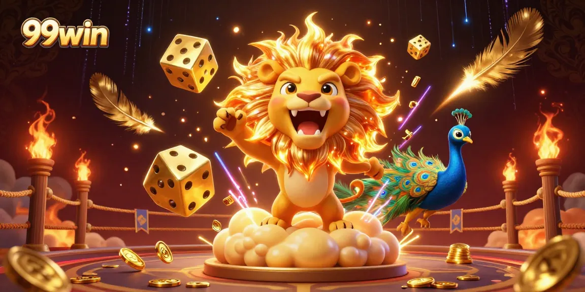 Experience the thrill of winning big with 99win's vibrant casino adventure illustration.