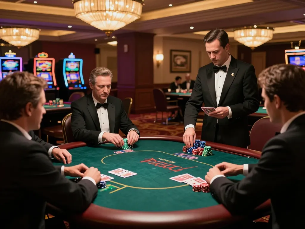 Experience the elegance of high-stakes poker at a Vegas casino, featuring engaging players and strategic bets in XX 88.