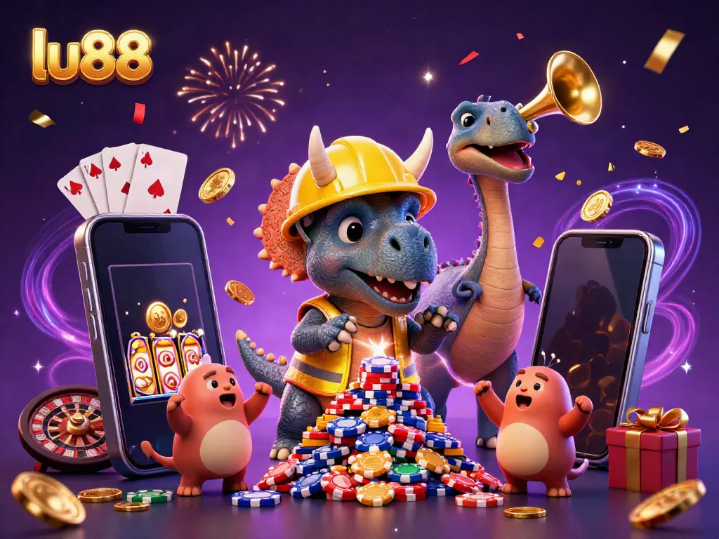 Build your winning strategy at lu88 with a vibrant illustration of gambling excitement and celebration.