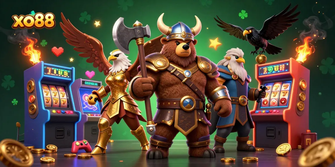 Experience exciting gaming action with xo88 amidst a vibrant 3D casino illustration.