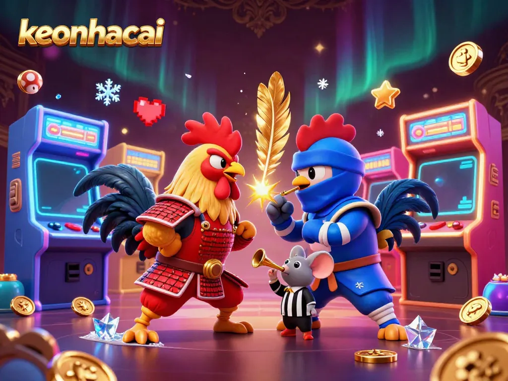 Engage with the exciting world of keonhacai through epic clashes between samurai and ninja roosters.