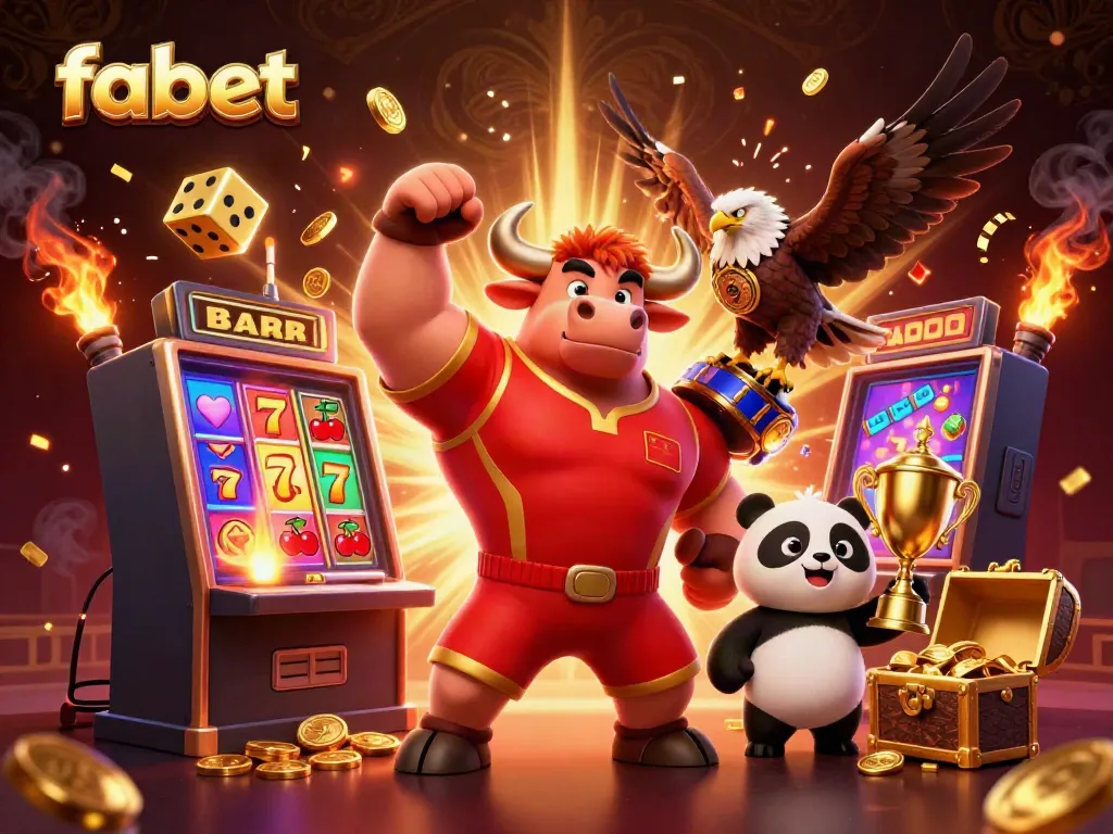 Experience thrilling wins at FABET with 3D-slot dynamic gaming action and celebratory mascots.
